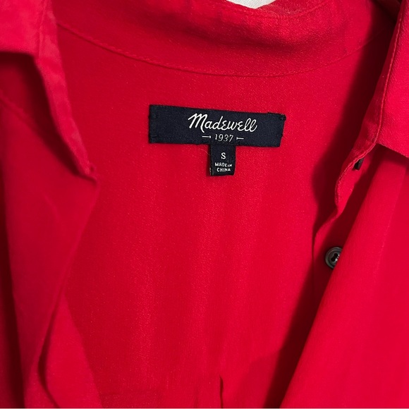 Madewell Silk Short Sleeve Button Up Blouse - Picture 4 of 4
